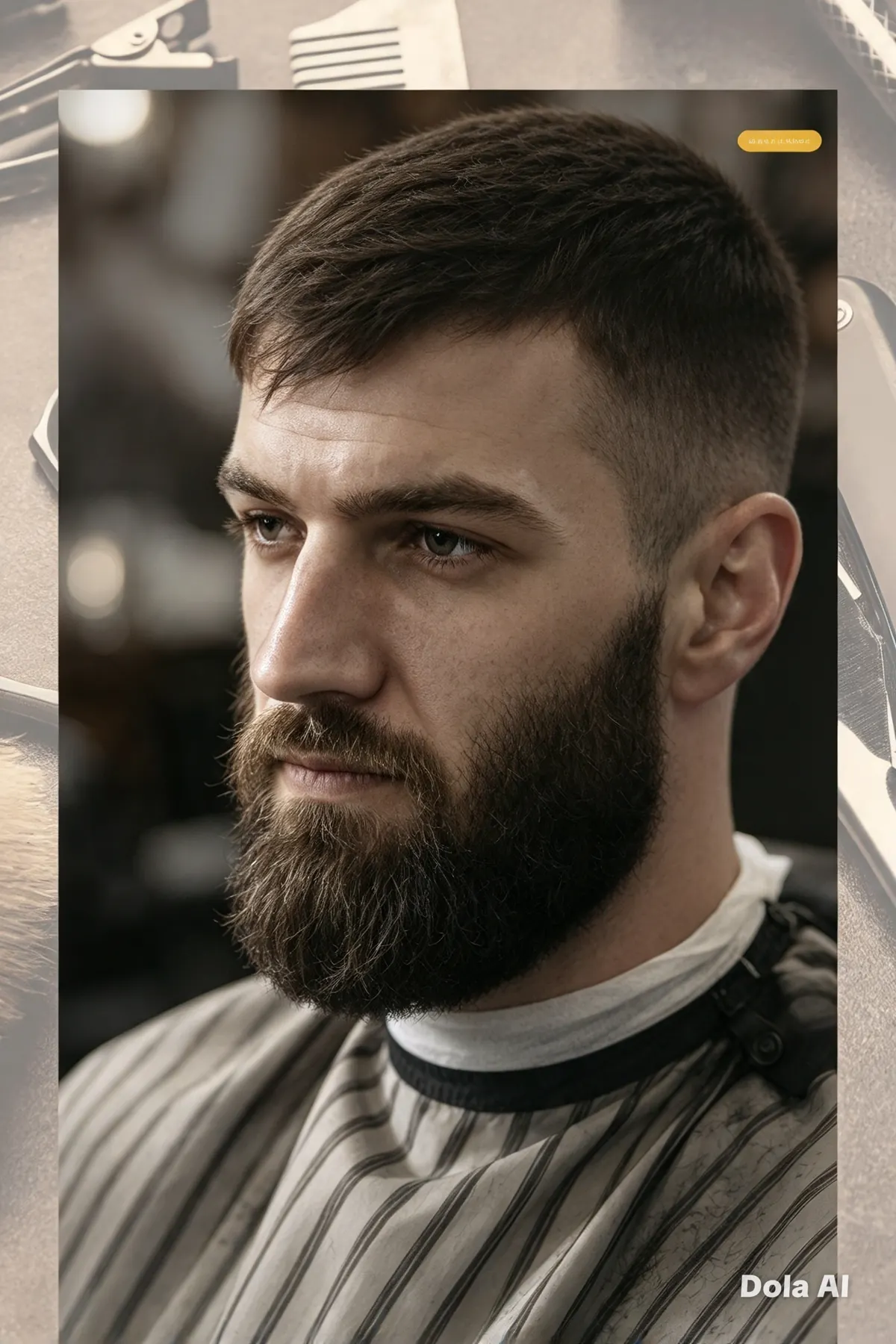 Short crop with full beard
