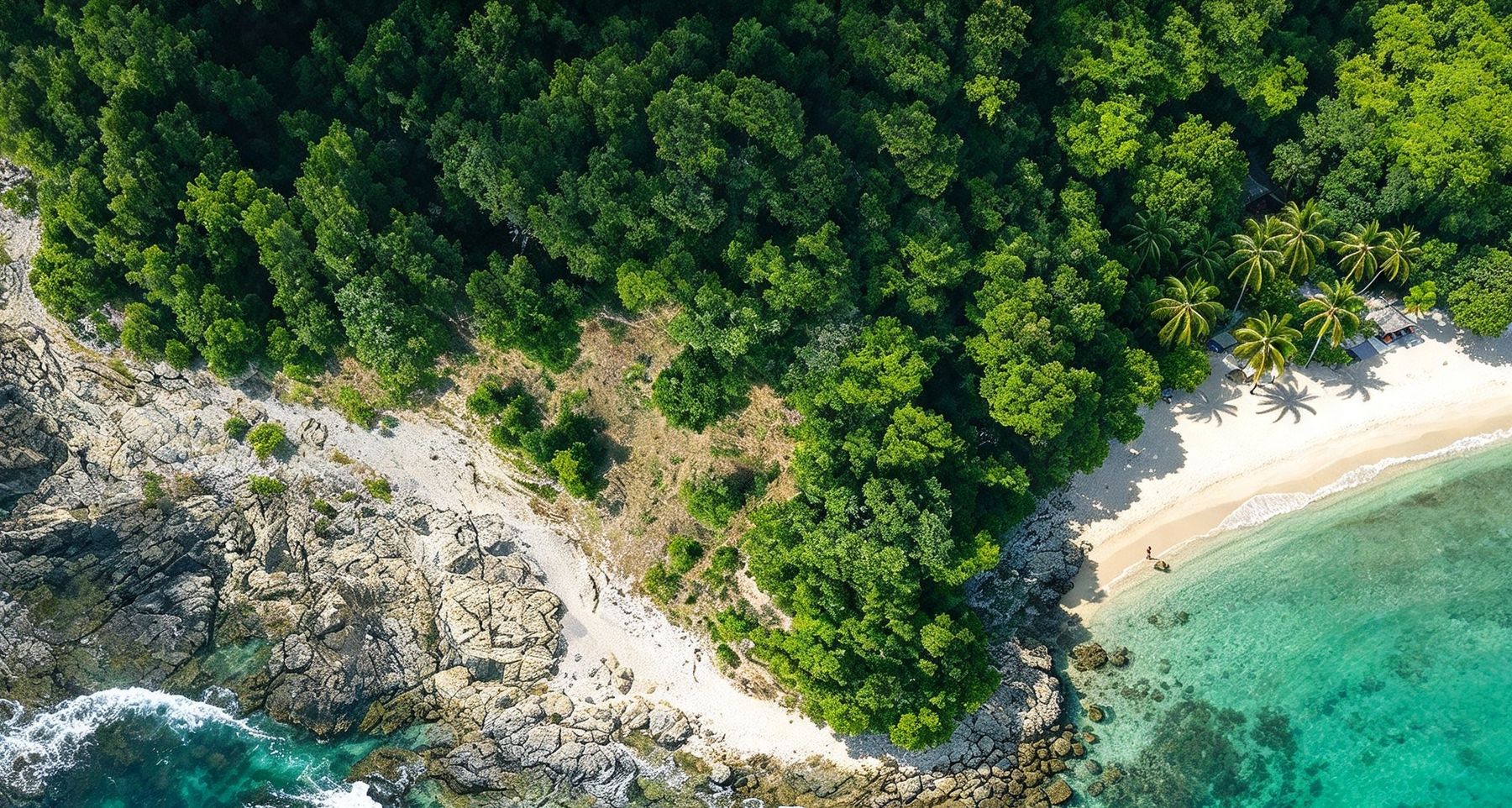 Pantai dan hutan dari udara