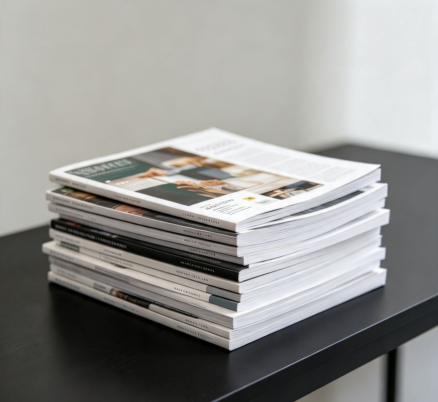 Tumpukan laporan dan majalah Daur Lestari