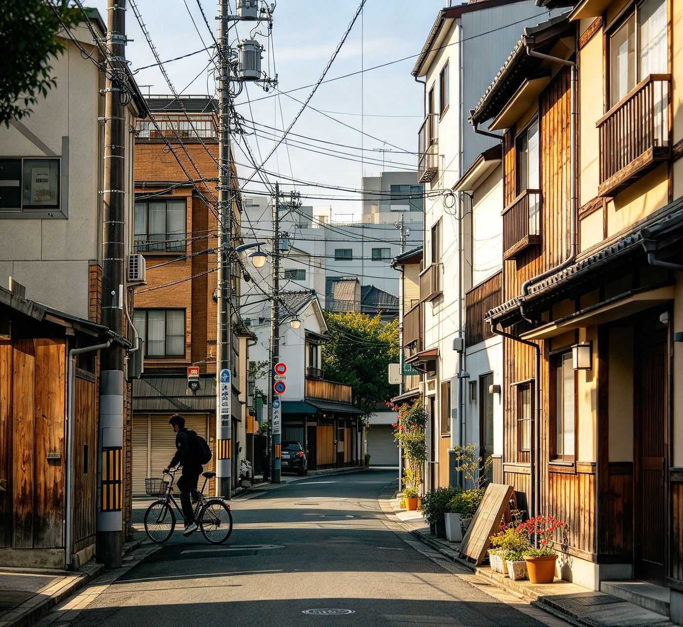 Jalanan kota tua di Jepang