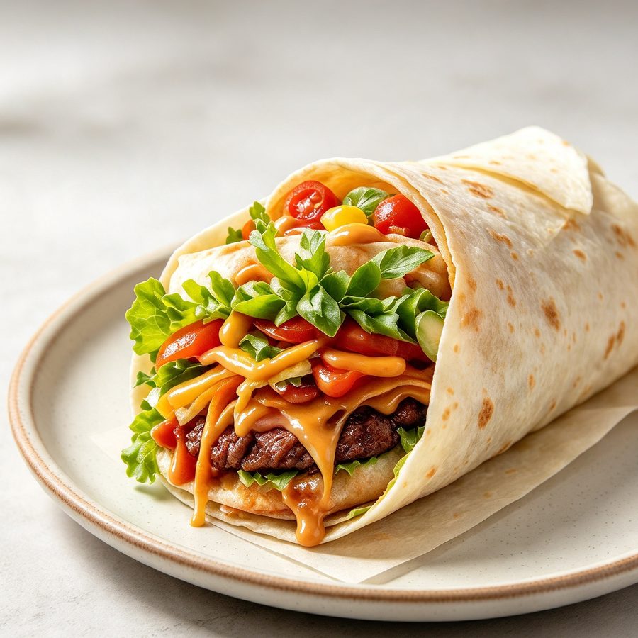 Kebab wrap di piring