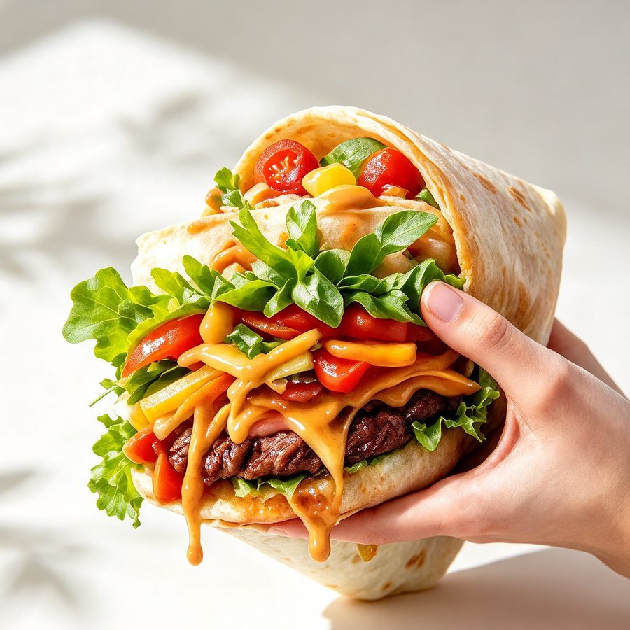 Kebab wrap daging dan sayur