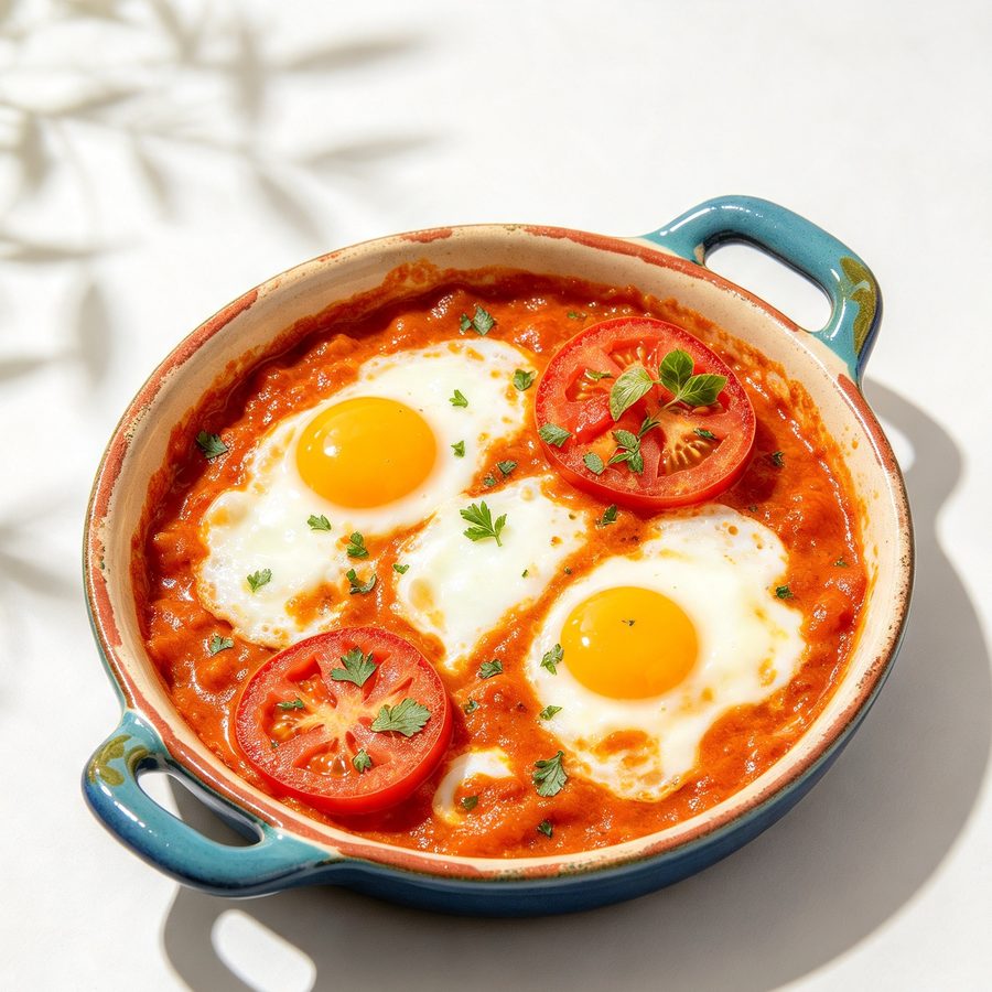 Telur shakshuka saus tomat